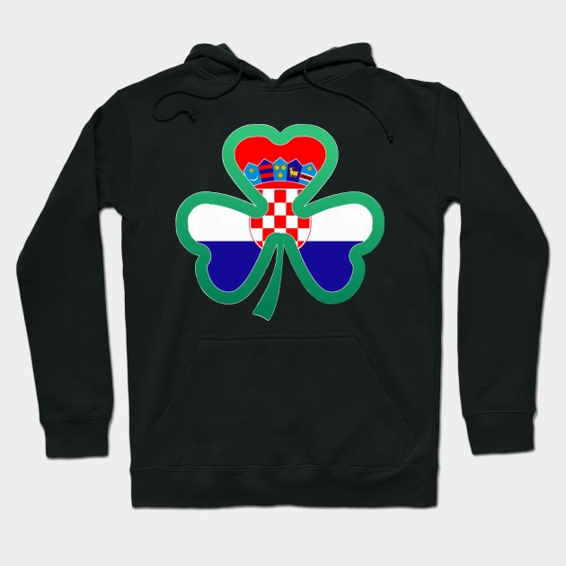 Croatian Flag for st patricks day, Irish Shamrock Hoodie by Myteeshirts